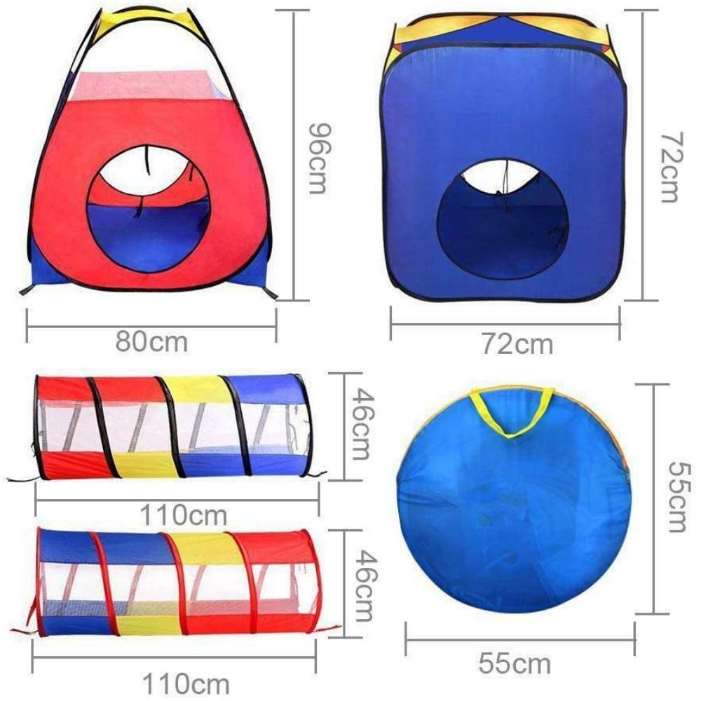 Kids Play Tent and Tunnel Set — Specifications and dimensions